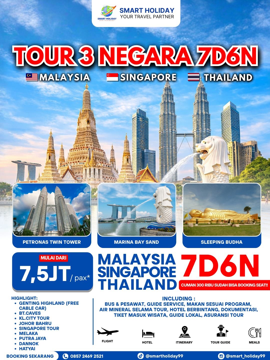 Open Trip 3 Negara Asia 7D 6N